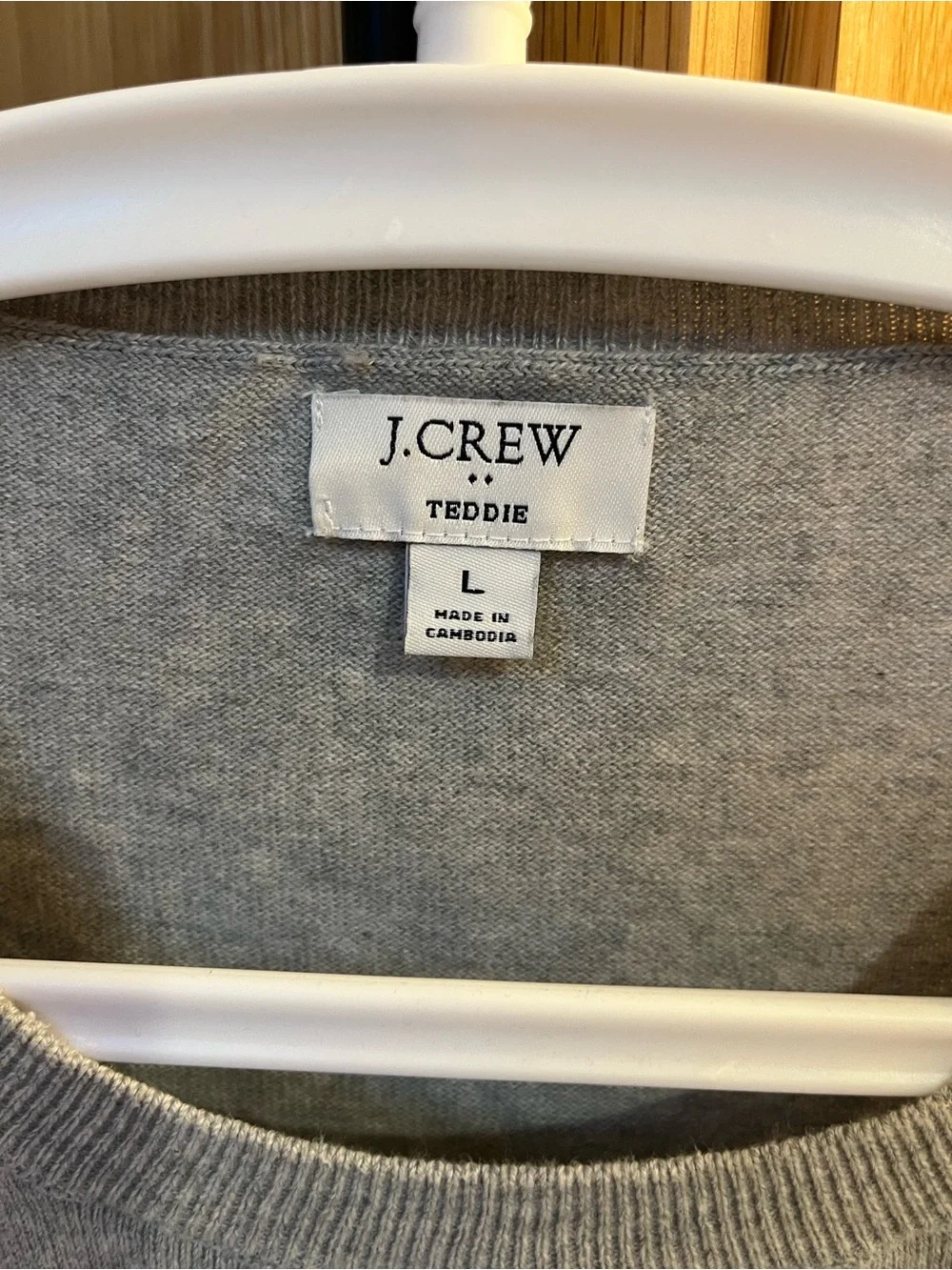 J. Crew Gray Teddie Crewneck Sweater